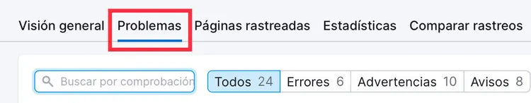 Auditoría del sitio problemas