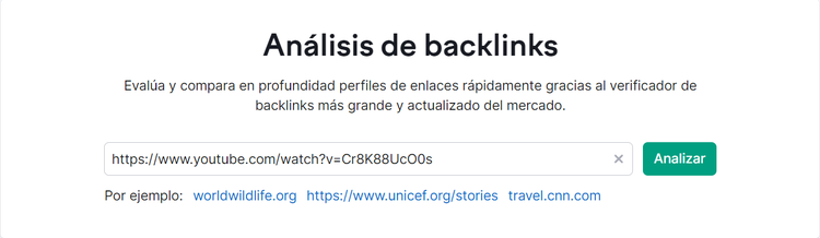 Herramienta Análisis de backlinks de Semrush