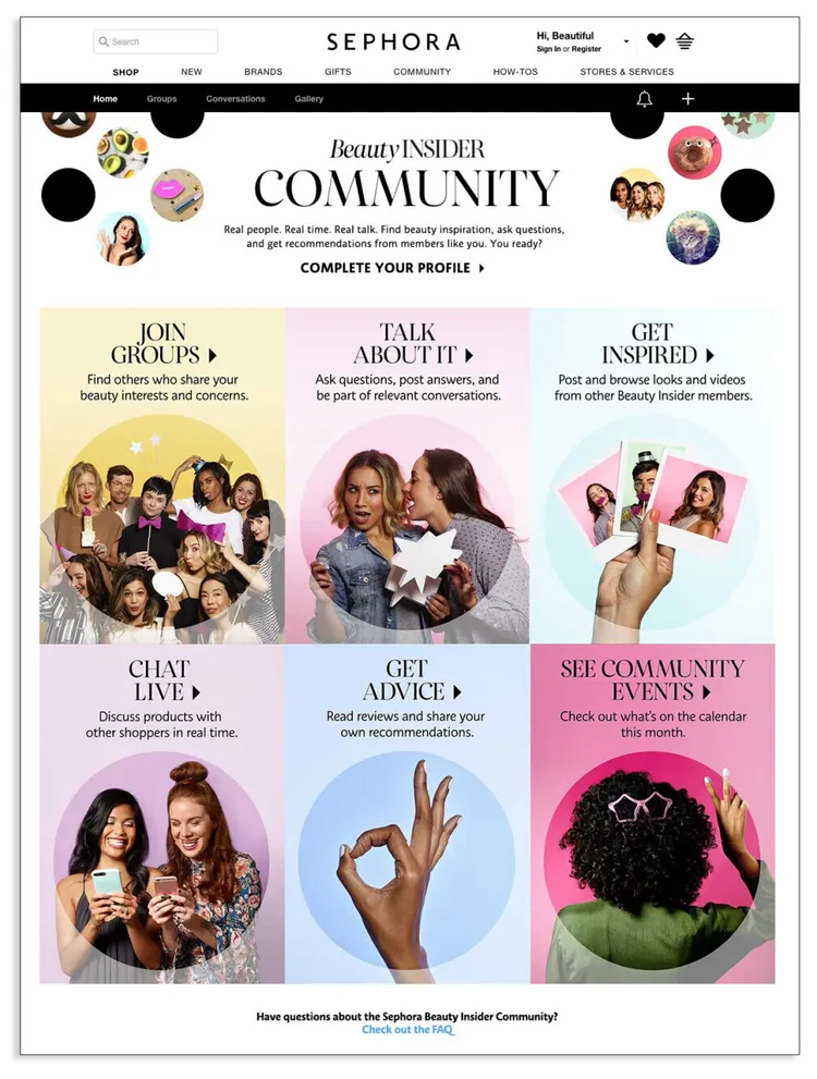 Comunidades de contenido- Ejemplo Sephora