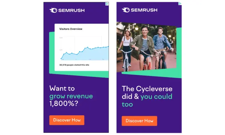 Anuncio de Semrush para las herramientas de Semrush