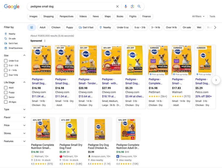pedigree perro pequeño buscar muestra resultados de productos patrocinados