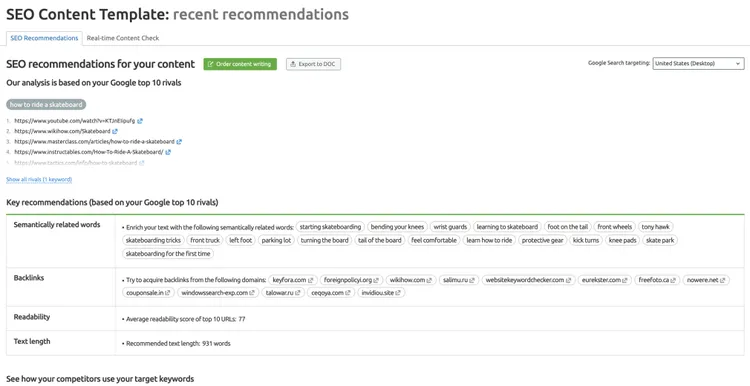 Content Optimization: SEO Content Template