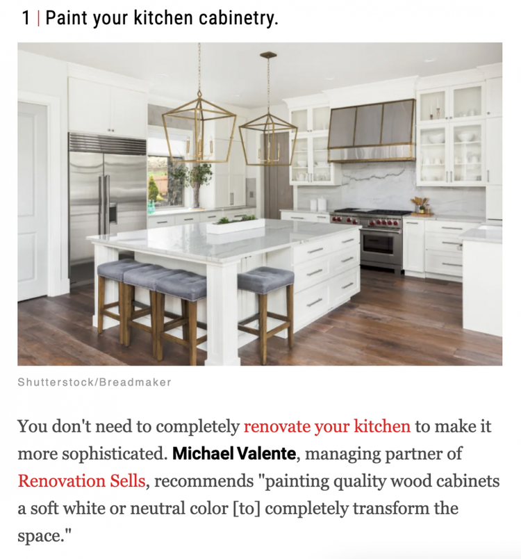 Consejo blog sobre pintar gabinetes de cocina con foto de cocina moderna y recomendación