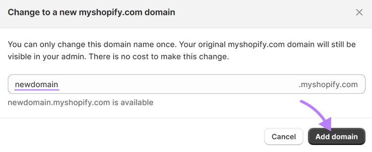 Añade un nuevo dominio en tu administración de Shopify