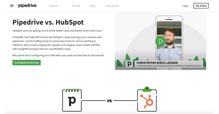 pipedrive vs hubspot - Estrategia SEO Saas