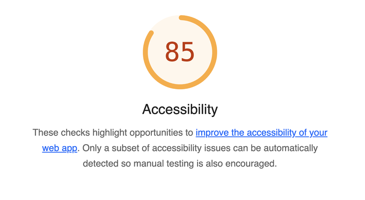 Puntuación de accesibilidad de Google Lighthouse
