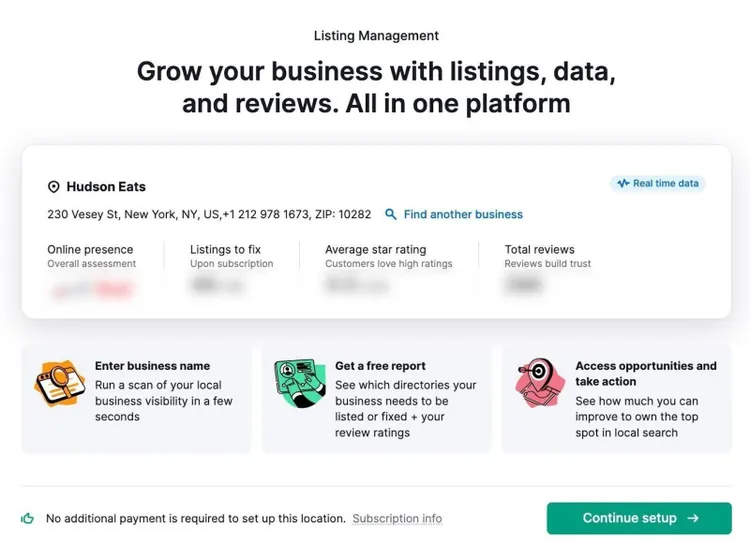 La herramienta de gestión de listados proporciona valiosos datos y recomendaciones para la presencia de tu empresa en Internet