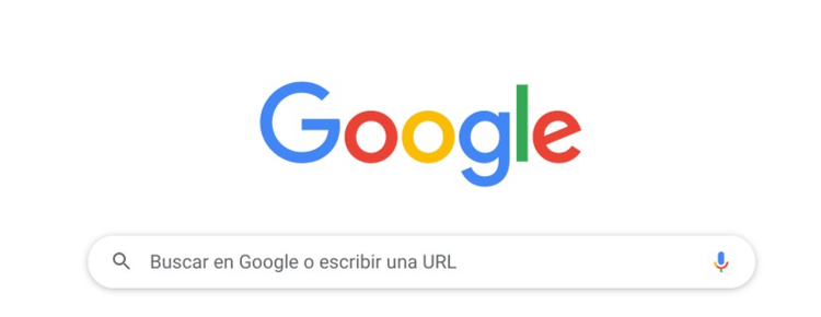 Google: página principal con barra de búsqueda estándar en español