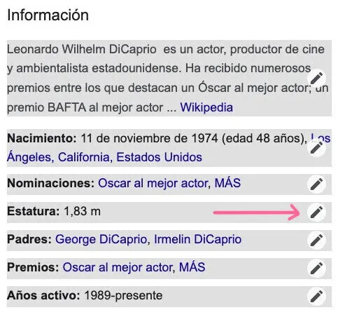 Editar la información del Panel de conocimiento de Google