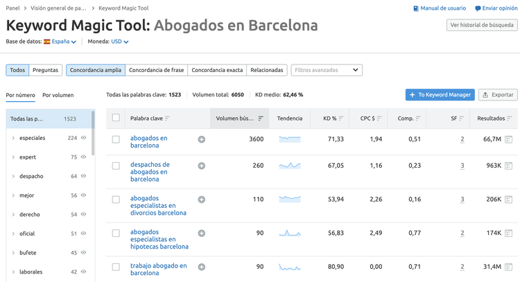 keyword magic results