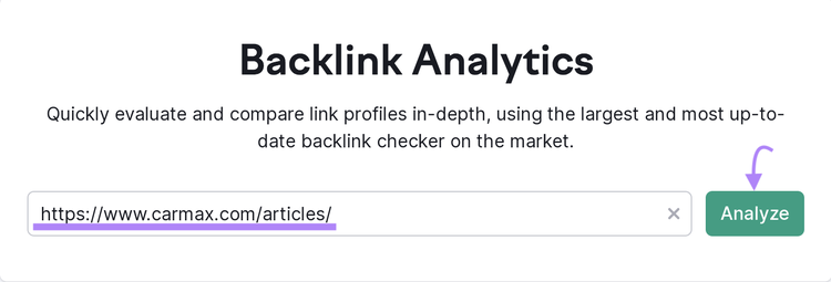 Herramienta Backlinks de Semrush