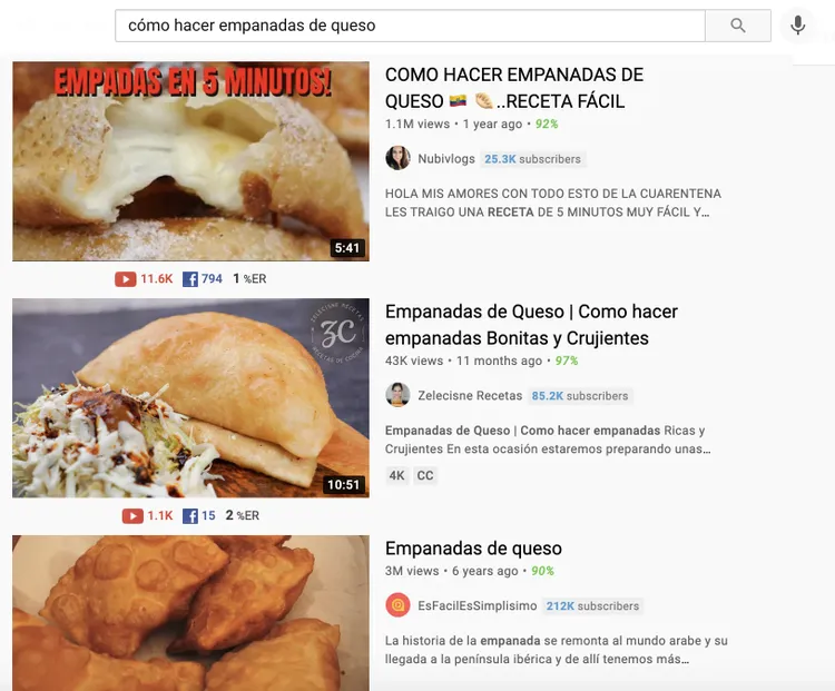Resultados YouTube: empanadas queso recetas fáciles y rápidas