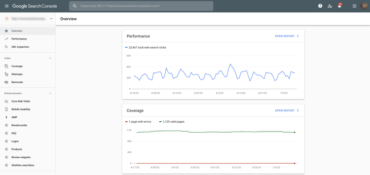 Google Search Console Data Screenshot