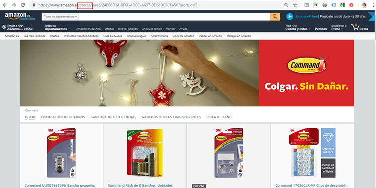 Publicidad en Amazon - Ejemplo Store