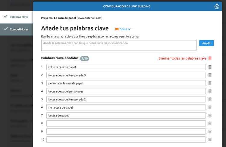 Palabras clave para linkbuilding