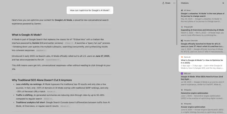 Guía sobre cómo optimizar contenido para Google AI Mode