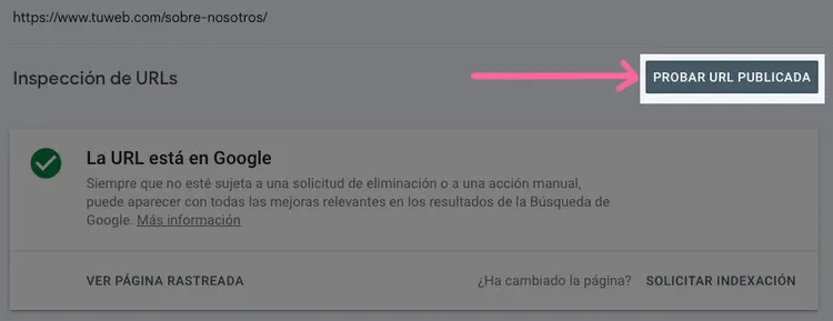 Probar URL publicada