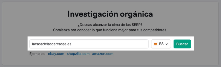 Herramienta Investigación orgánica Semrush para análisis y comparativa de competencia