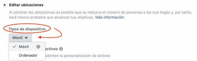 Instagram ads - Ubicación del anuncio