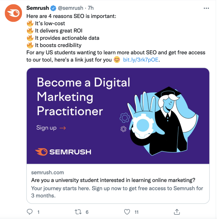un enlace con Open Graph en Twitter