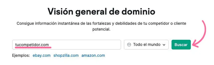 Visión general dominio interfaz búsqueda con ejemplos: ebay.com, shopzilla.com, amazon.com