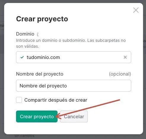 crear proyecto