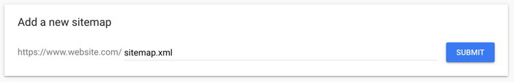 What Submit Sitemap looks like