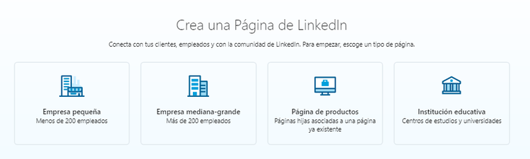 Páginas de empresas en LinkedIn - Tipo de empresa