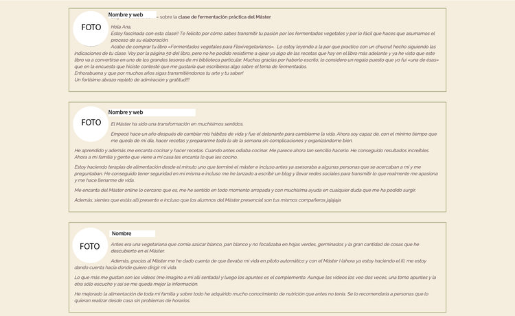 Página de ventas - Ejemplo de segundos testimonios