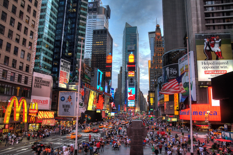 Una foto de Times Square