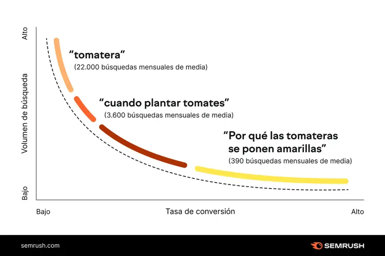 Explicación de qué es una palabra clave long tail