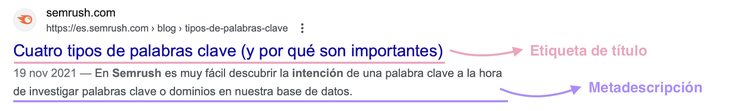 Al mirar las SERP, la gente ve primero la etiqueta del título y la metadescripción de una página.