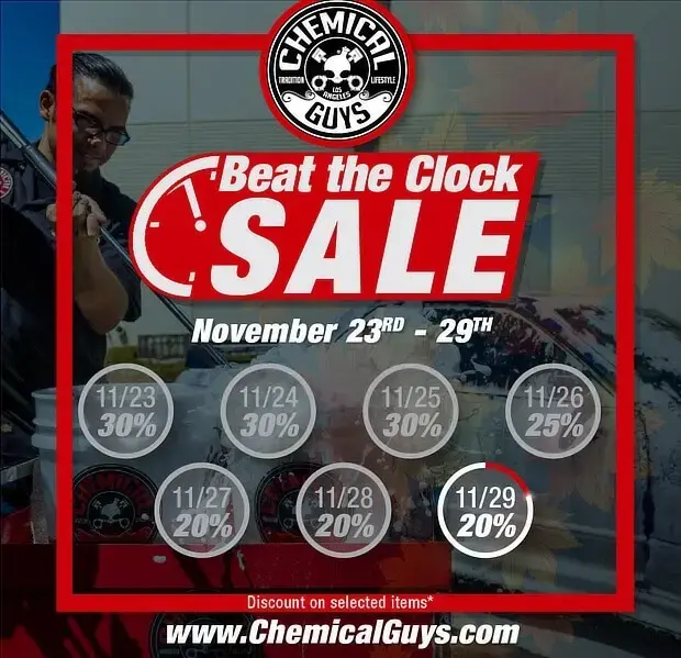 Anuncio de "OFERTA Bear the Clock" de www.ChemicalGuys.com