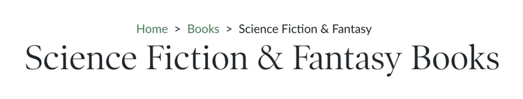 breadcrumb en la web de Barnes & Noble