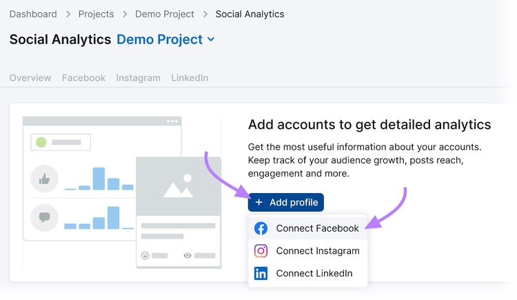 añadir perfiles sociales a la herramienta Social Analytics