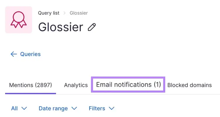 pestaña "Notificaciones por correo electrónico" seleccionada en el menú superior