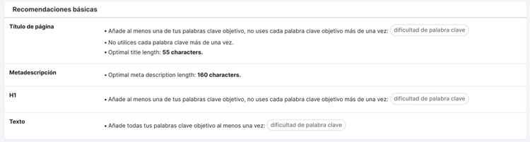 Recomendaciones de SEO escribiendo mostrando pautas de longitud para título y meta descripción
