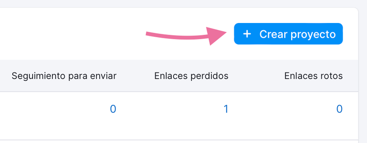Crear un proyecto en Semrush