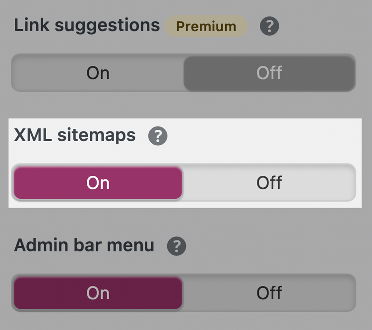 yoast sitemap settings
