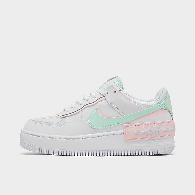 Nike Air Force 1 sneaker blanco con detalles mint y rosa pastel