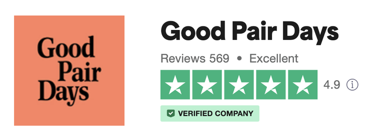 Valoración de Good Pair Days en Trustpilot