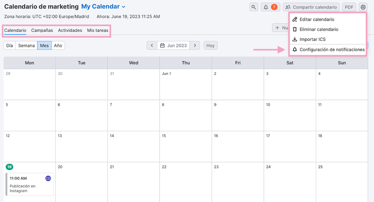 Consulta tu calendario de contenidos de marketing