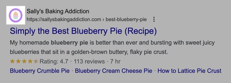 Favicon de Sally's Baking Addiction en SERP