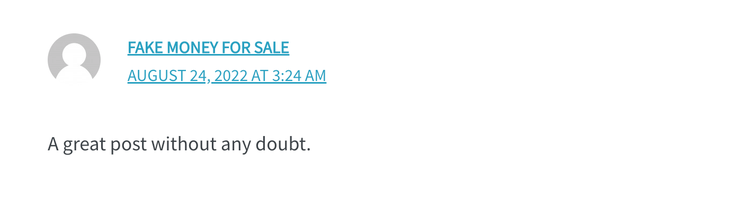 Comentario en un post de WordPress