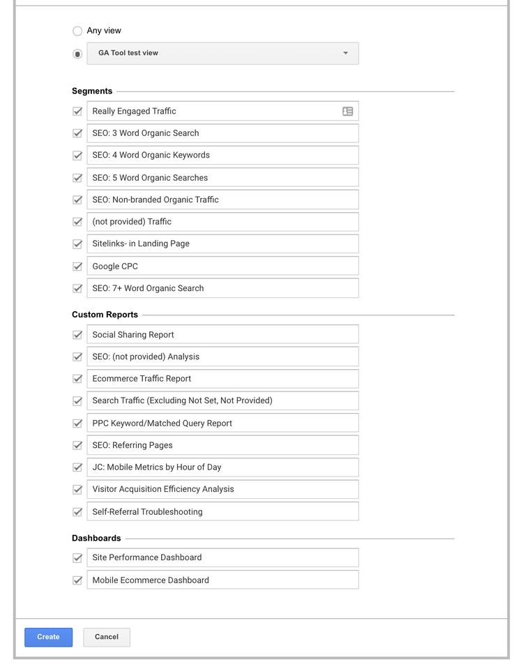 google analytics dashboard templates