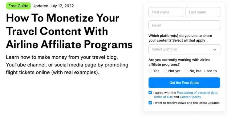 Guía de Travelpayouts para monetizar el contenido de viajes