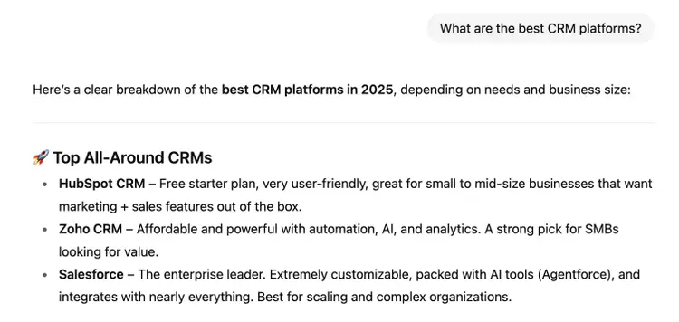 Comparativa de mejores plataformas CRM 2025 incluyendo HubSpot