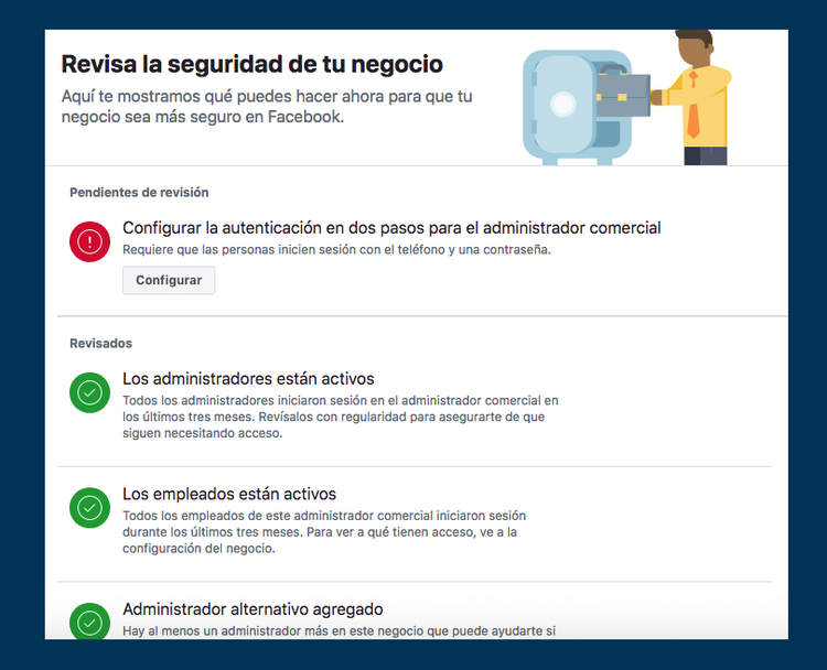 Facebook Busines Manager - Seguridad