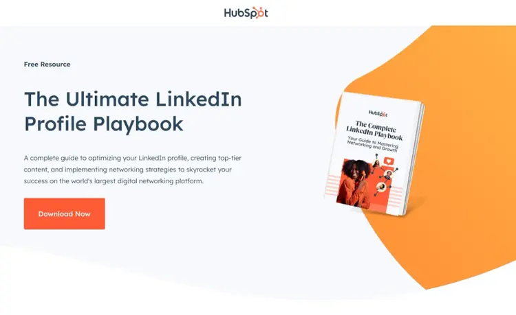 Página de destino de HubSpot "The Ultimate LinkedIn Profile Playbook" (El libro de jugadas definitivo sobre el perfil de LinkedIn)