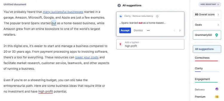 Herramienta Grammarly